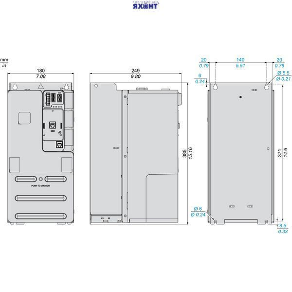 ATV340D18N4E ПЕРЕТВ.ЧАСТ.ATV340 18,5кВт 380В Ethernet ATV340D18N4E фото